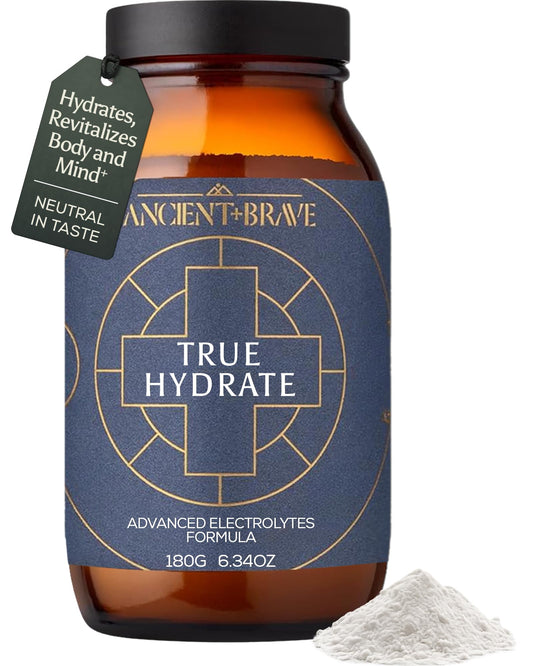 Ancient + Brave True Hydration powder pour for a refreshing mineral boost