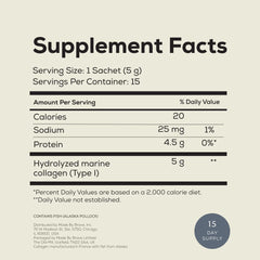 Ancient + Brave single-ingredient marine collagen for clean taste.