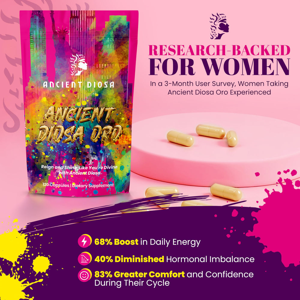 Ancient Diosa ingredients panel closeup emphasizing non-GMO and gluten-free