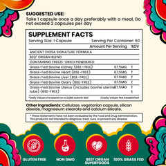 ANCIENT DIOSA packaging front label highlights premium organ blend for vitality.