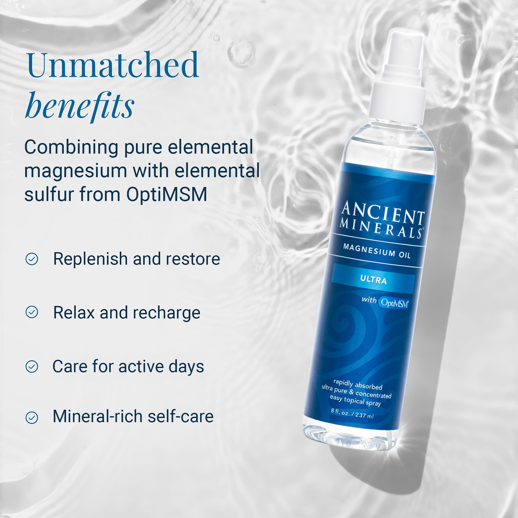 Ancient Minerals Magnesium Oil Ultra refill packaging for extended use