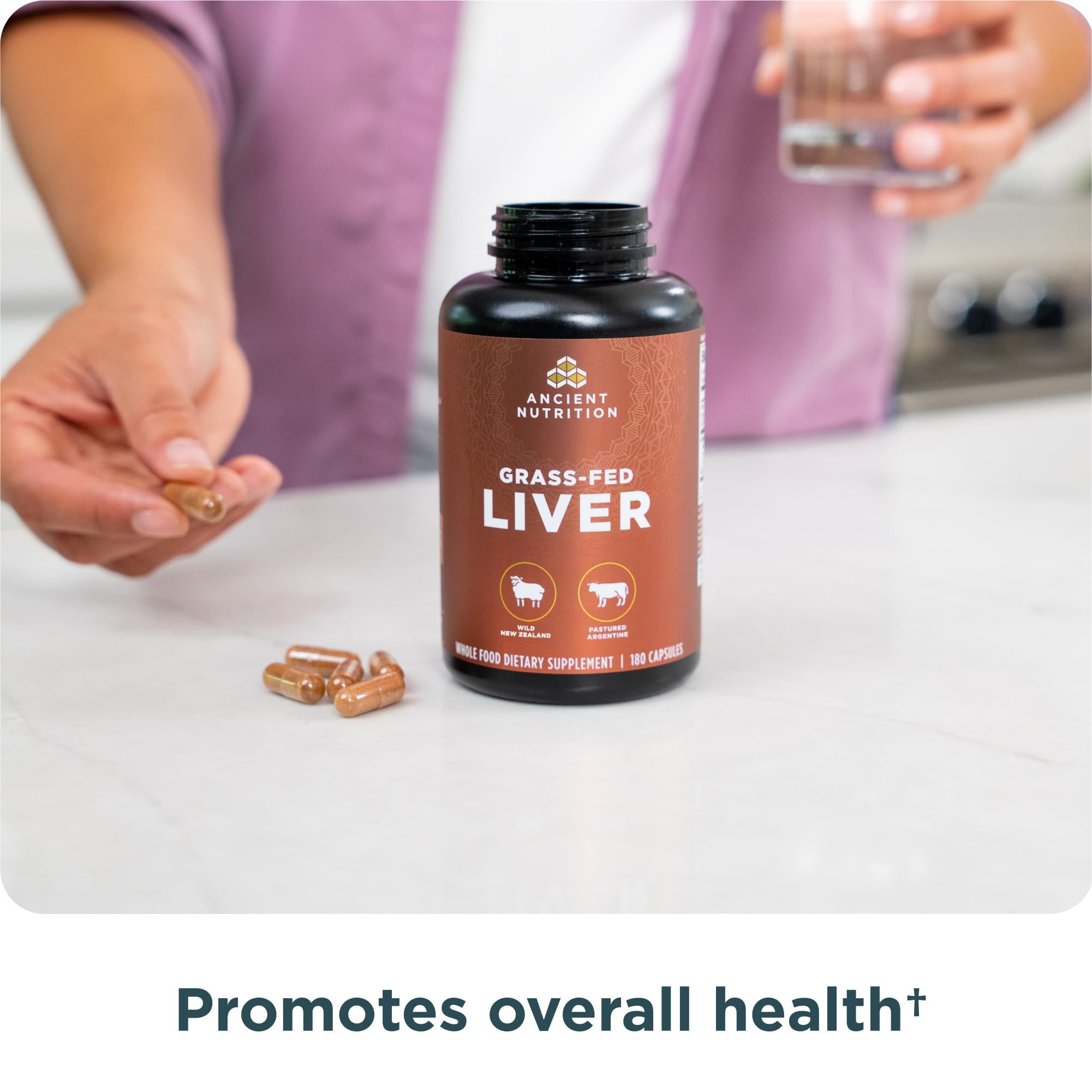 Ancient Nutrition 180-capsule pack ready for daily regimen