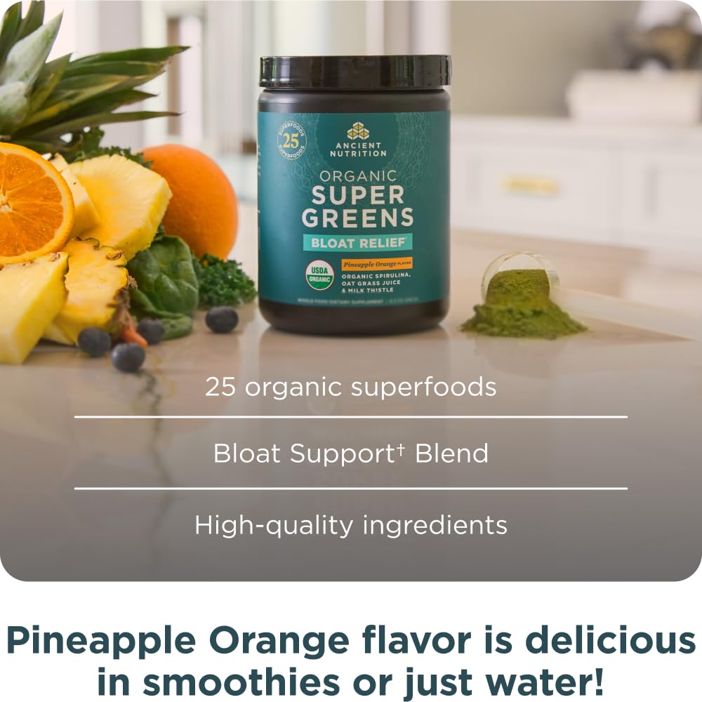 Ancient Nutrition 25 superfoods label on canister