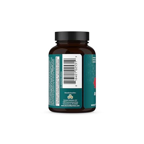 Ancient Nutrition Adrenal Support capsules arranged for daily calm energy routine.