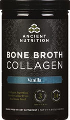 Ancient Nutrition bone broth collagen vanilla shake glass for a creamy protein boost