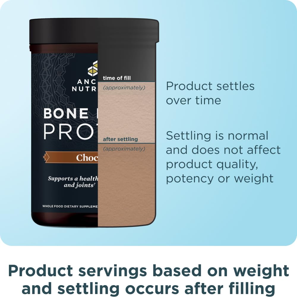 Serving size and protein content information on Ancient Nutrition label