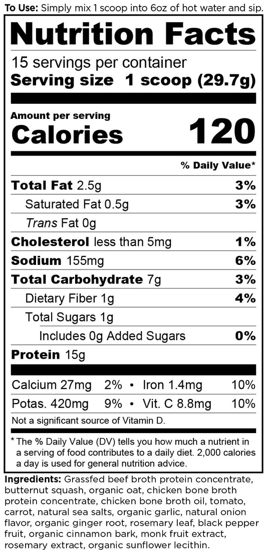Ancient Nutrition bone broth protein hot-water mix inviting a comforting, protein-rich beverage