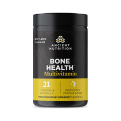 Ancient Nutrition Bone Health Multivitamin bottle front, showcasing modern packaging for everyday bone support.