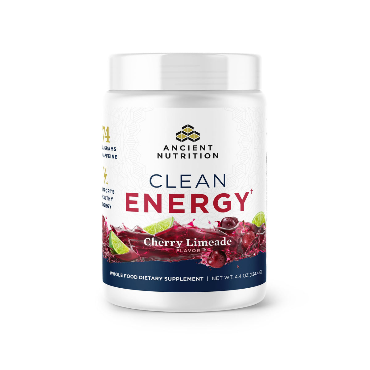 Ancient Nutrition Clean Energy Powder Cherry Limeade bottle for sustained energy