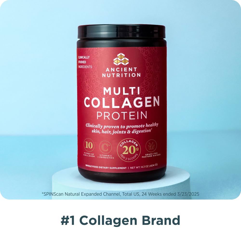 Ancient Nutrition Collagen Peptides dissolving in water for easy use.