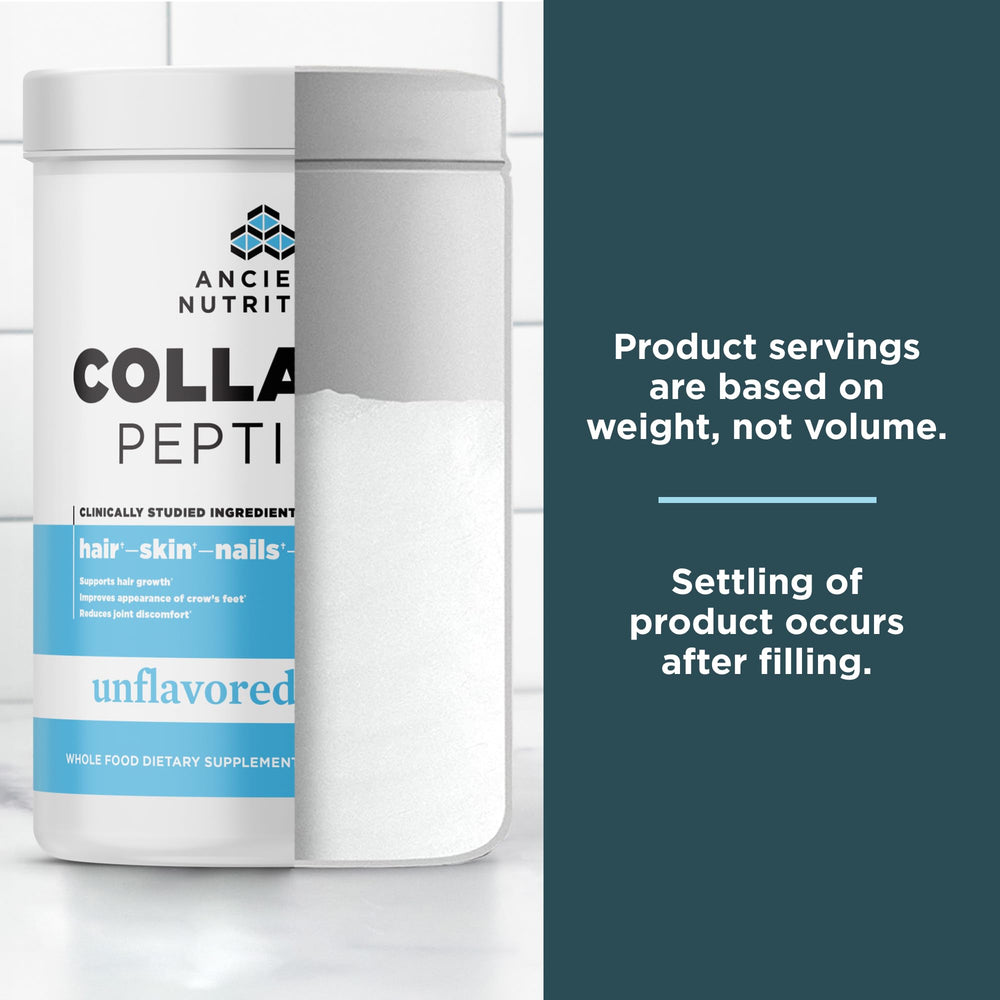 Ancient Nutrition Collagen Peptides keto paleo friendly badge indicates compatibility.