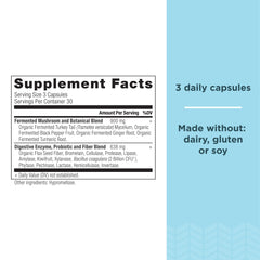Ancient Nutrition Digestive Enzymes bottle back label showing ingredients for digestion