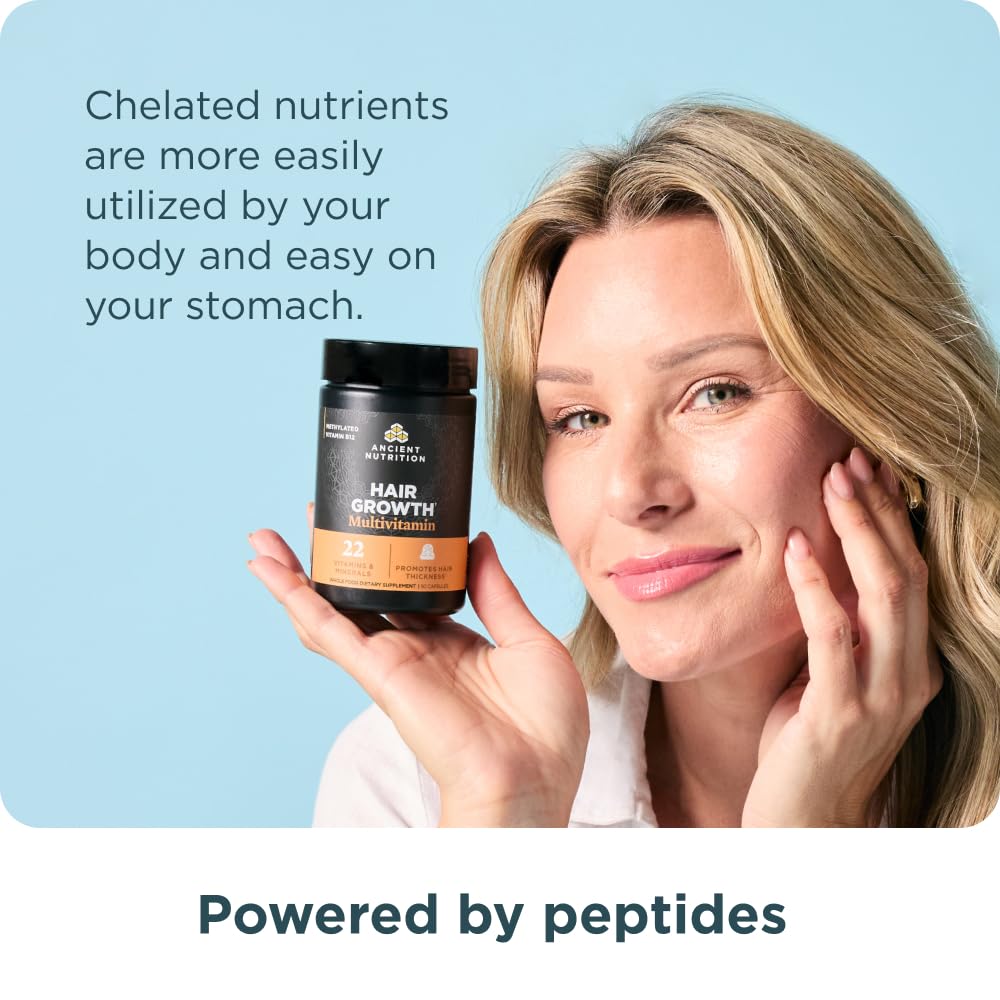 Ancient Nutrition Hair Growth Multivitamin packaging on shelf suggesting convenience