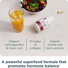 Ancient Nutrition Hormone Balance cap close-up, signaling quality and easy daily use.