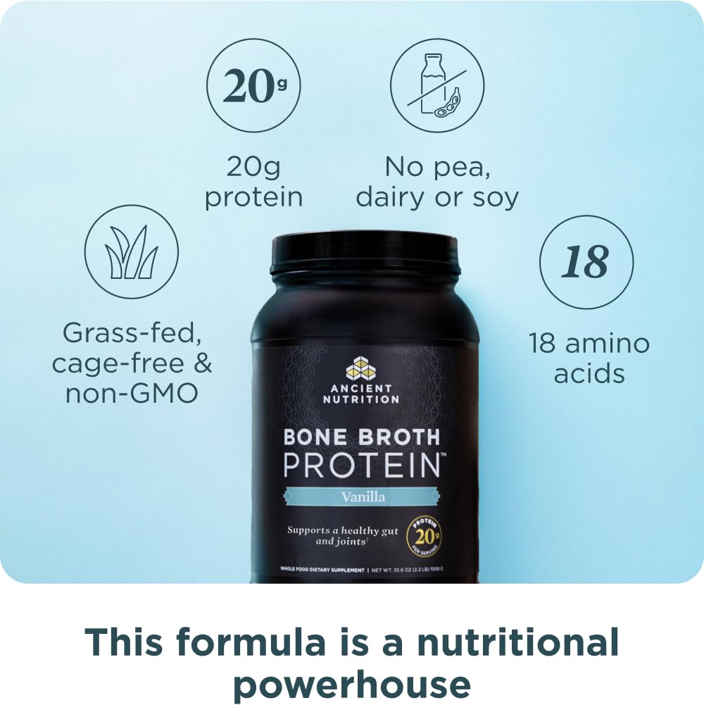 Ancient Nutrition hydrolyzed collagen peptides bottle for joint and skin support