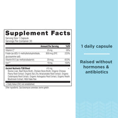 Ancient Nutrition Iron capsules closeup highlights easy-to-swallow daily use.