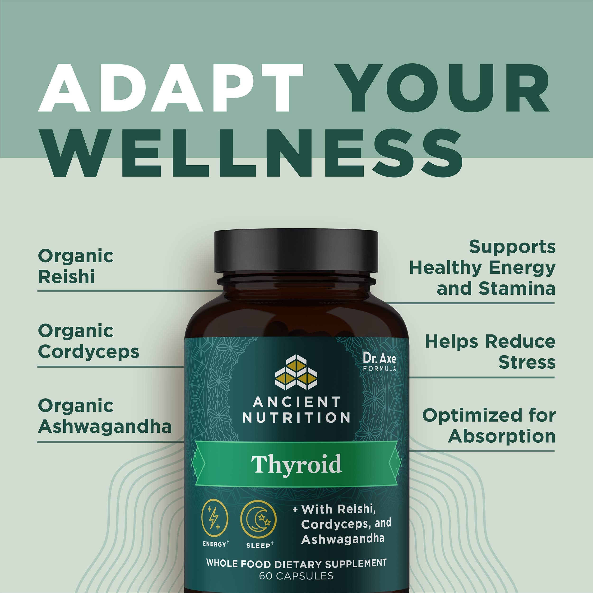 Ancient Nutrition thyroid support gluten free keto paleo compatibility label