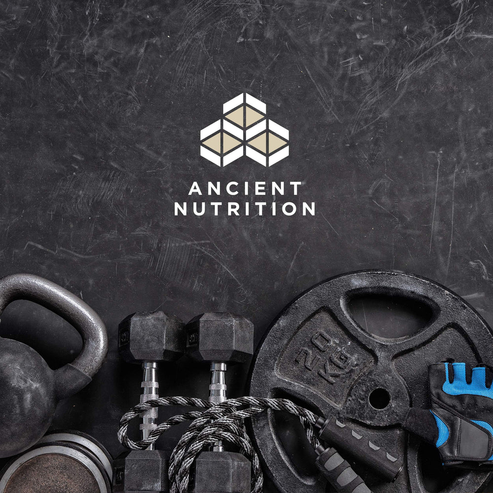 Ancient Nutrition KetoCOLLAGEN dairy-free and gluten-free labels on container.