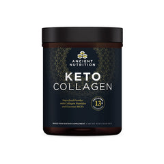 Ancient Nutrition KetoCOLLAGEN powder tub with zero carb formula for keto lifestyles.
