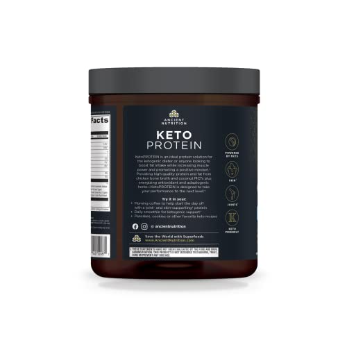 KetoPROTEIN vanilla tub demonstrates convenient shake-ready nutrition