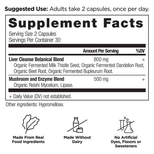 Ancient Nutrition Liver Cleanse: cápsulas con cardo mariano para salud hepática.