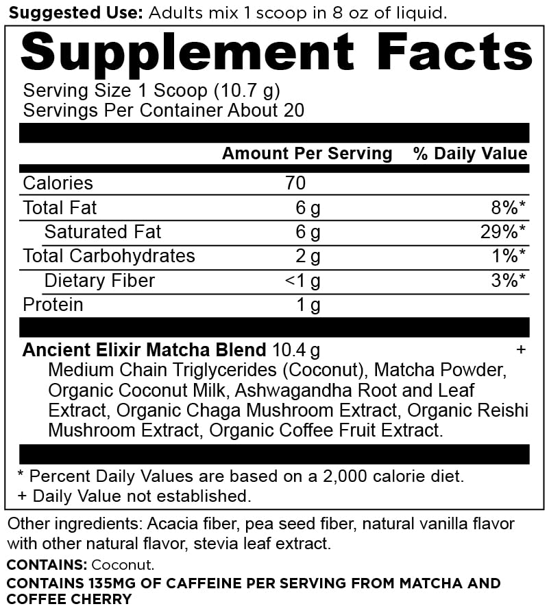 Ancient Nutrition matcha-ashwagandha powder stirred into hot water.