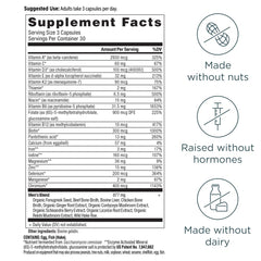 Ancient Nutrition Multivitamin for Men label closeup highlights comprehensive vitamins