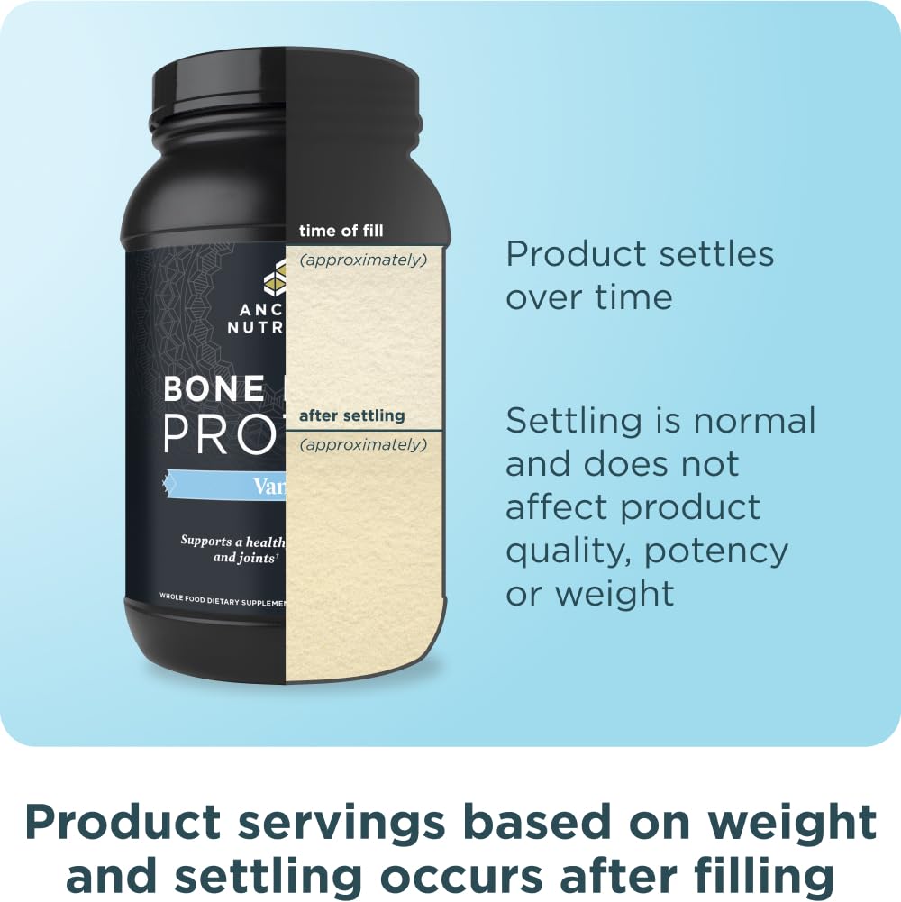 Ancient Nutrition packaging shows non-GMO and hormone-free ingredients