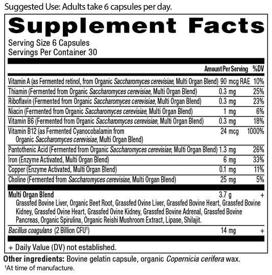 Ancient Nutrition Organ Supplements bottle side showing convenient capsule format for on-the-go wellness