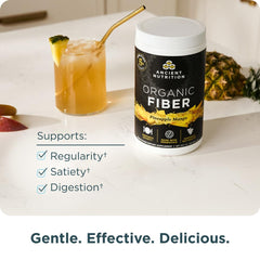 Ancient Nutrition Organic Fiber Powder mixer blending into drinks quickly.