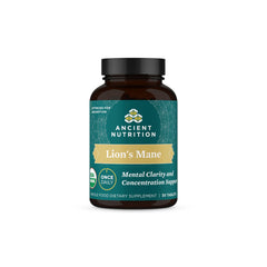 Ancient Nutrition Organic Lion's Mane bottle for daily focus and energy.