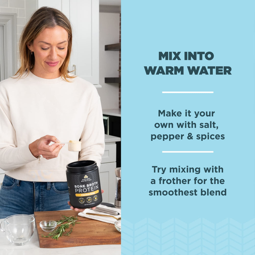 Paleo and keto friendly bone broth powder, dairy-free and gluten-free.