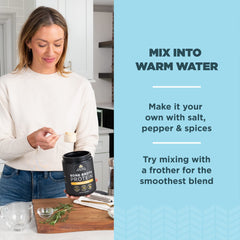 Paleo and keto friendly bone broth powder, dairy-free and gluten-free.