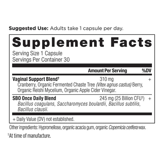 Ancient Nutrition Probiotic Women with cranberry-vinegar blend for daily wellness.