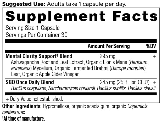 Ancient Nutrition Probiotics capsules close-up for daily clarity support and energy.
