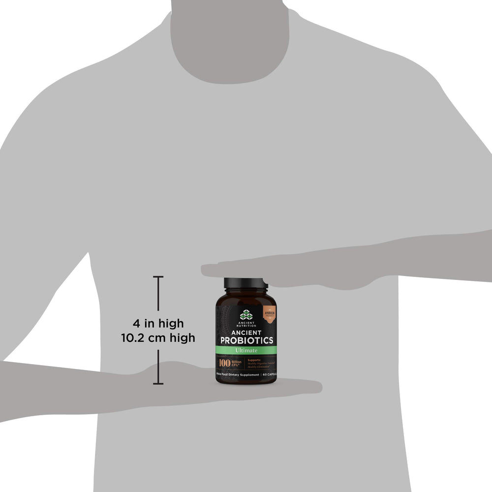 Ancient Nutrition Probiotics Ultimate gluten-free icon signals suitability for gluten-free diets.