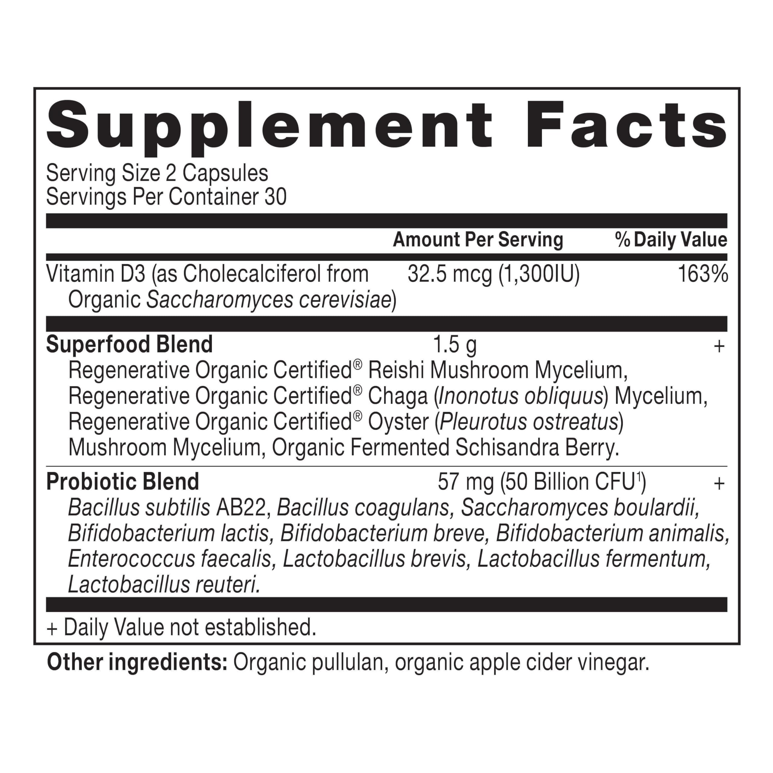 Ancient Nutrition probiotics capsules close-up highlighting convenient daily dose