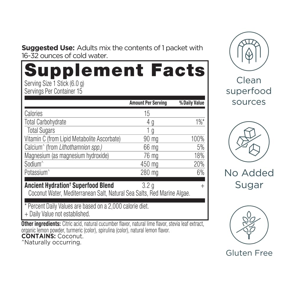 Ancient Nutrition Rapid Hydration Stick Packs ready-to-mix for on-the-go hydration.