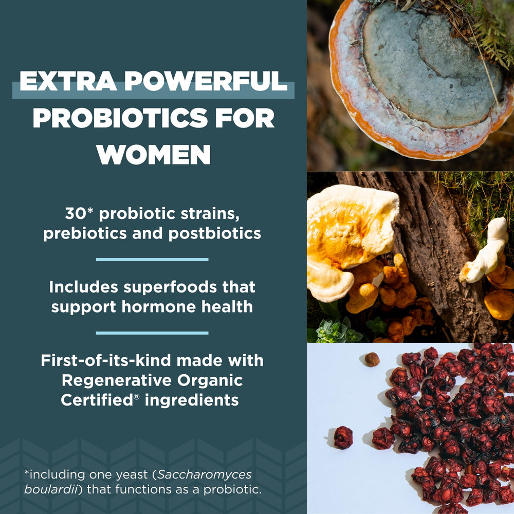 Ancient Nutrition regenerative organic probiotics label showing quality standards