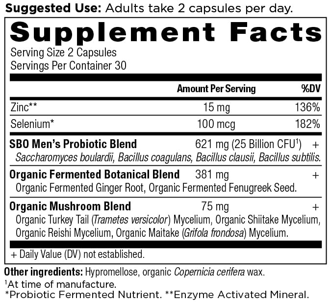 Ancient Nutrition SBO Probiotics for Men capsules closeup showing capsules