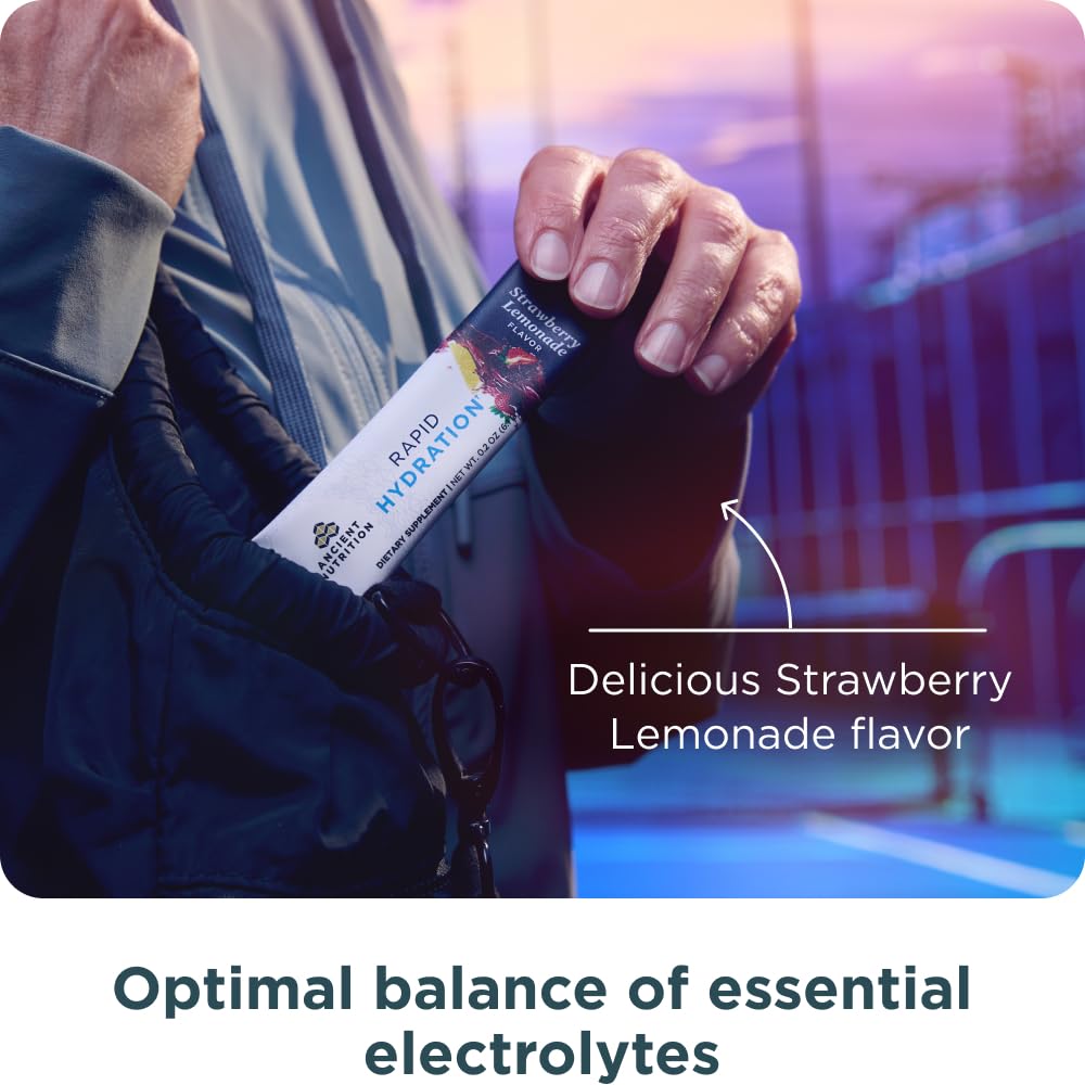Ancient Nutrition sea salts and minerals promote balanced hydration.