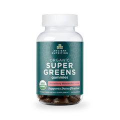 Ancient Nutrition Supergreens Gummies bottle front for easy daily greens support