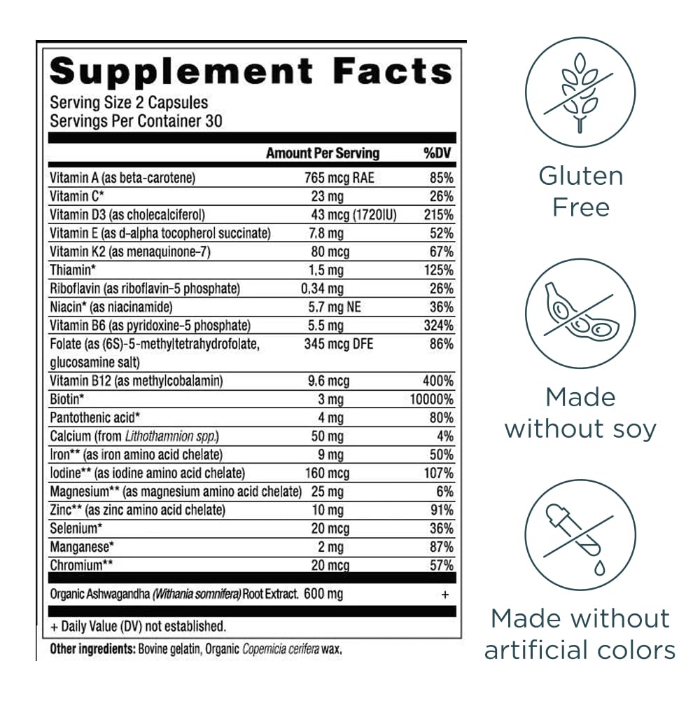 Ancient Nutrition Women’s 50+ multivitamin capsule closeup highlights absorption friendly minerals.