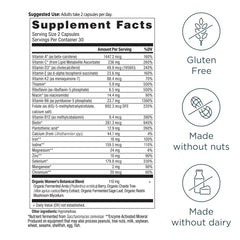 Bottle of Ancient Nutrition multivitamin beside a glass of water for easy daily intake