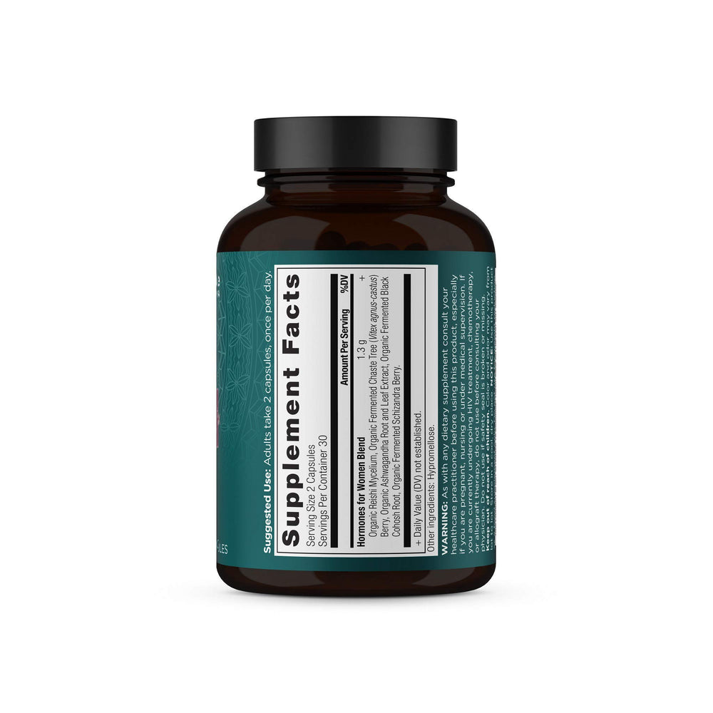 Ancient Nutrition Women's Hormones bottle back label with usage details