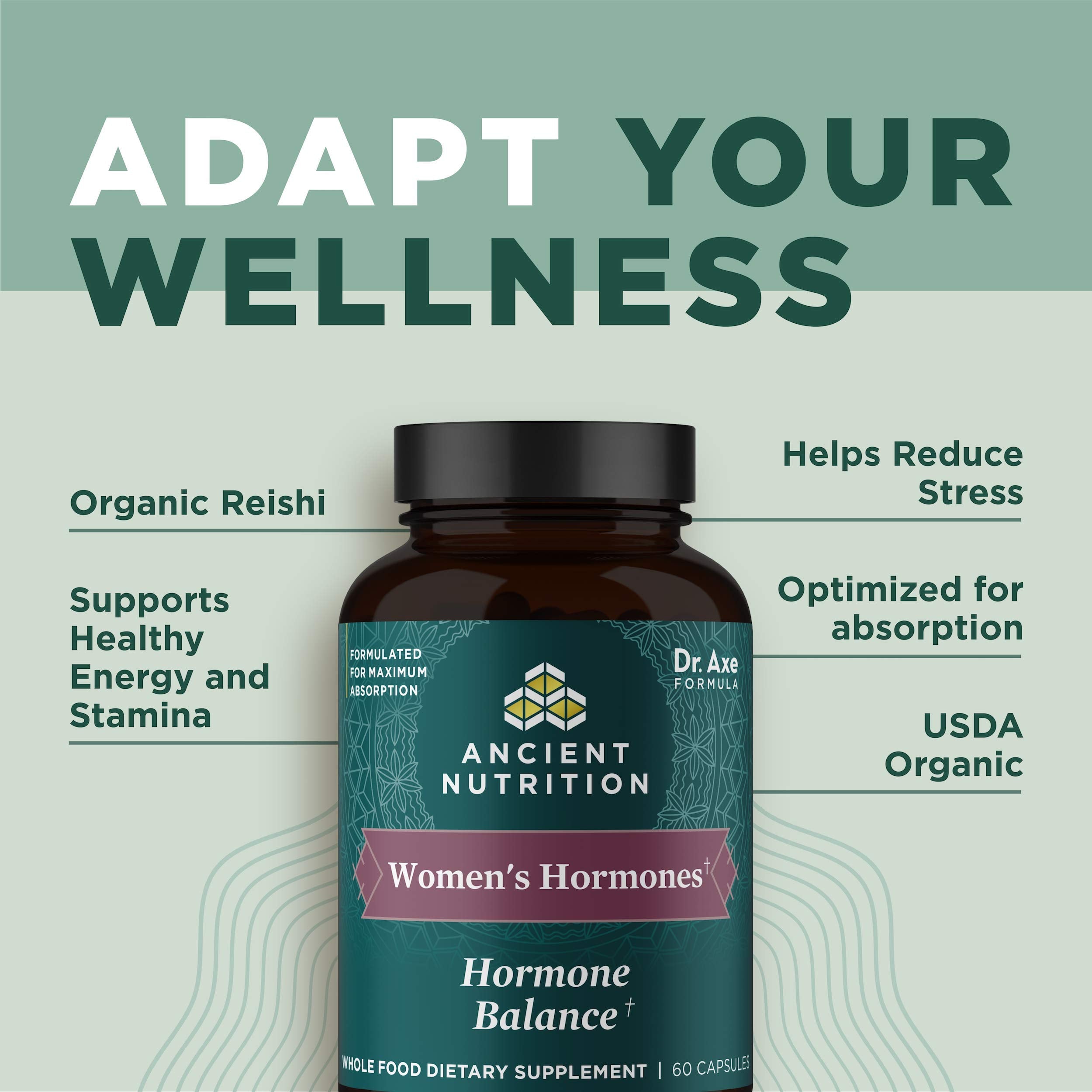 Ancient Nutrition Women's Hormones daily use with water scenario