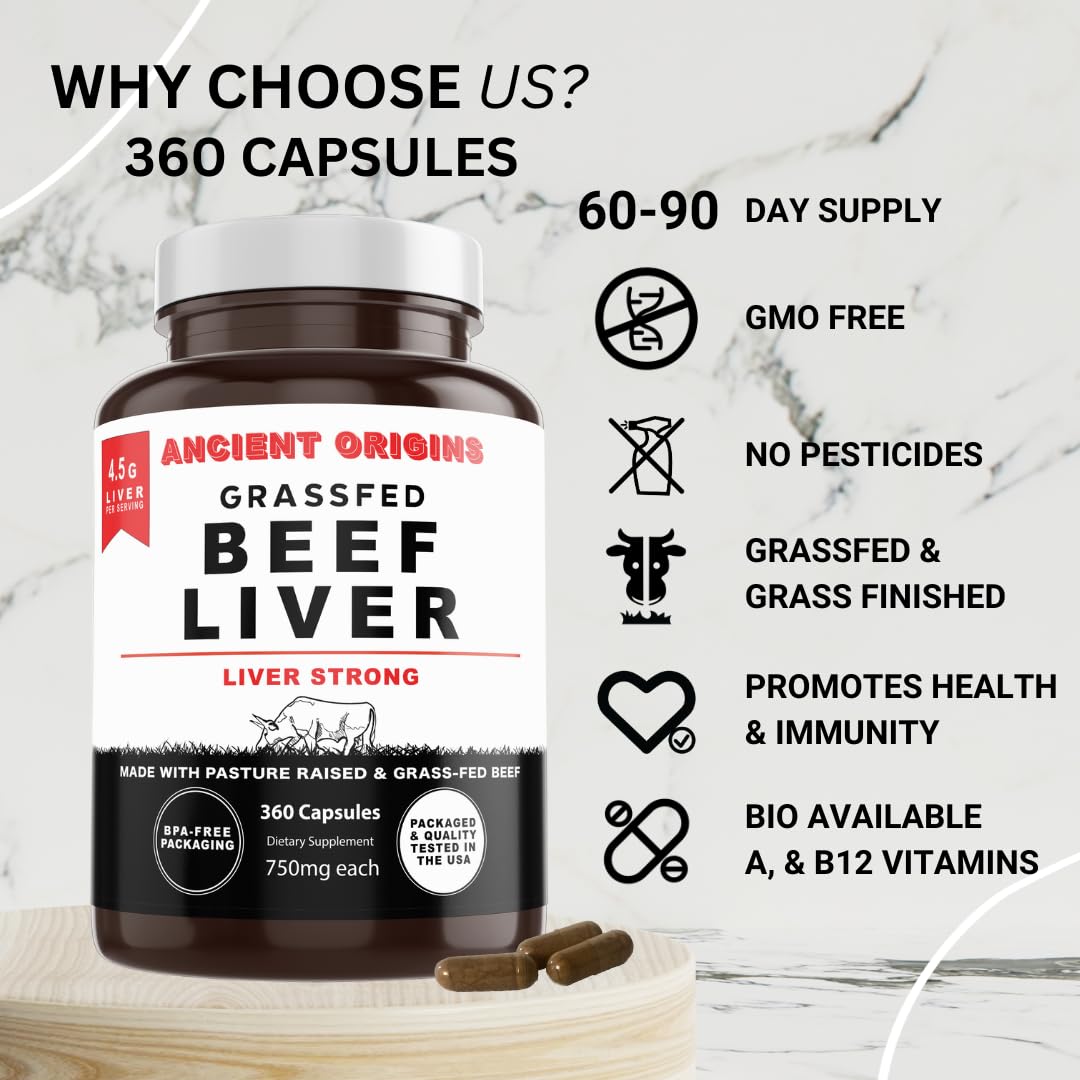 Ancient Origins beef liver sourced from Argentine pastures for quality.
