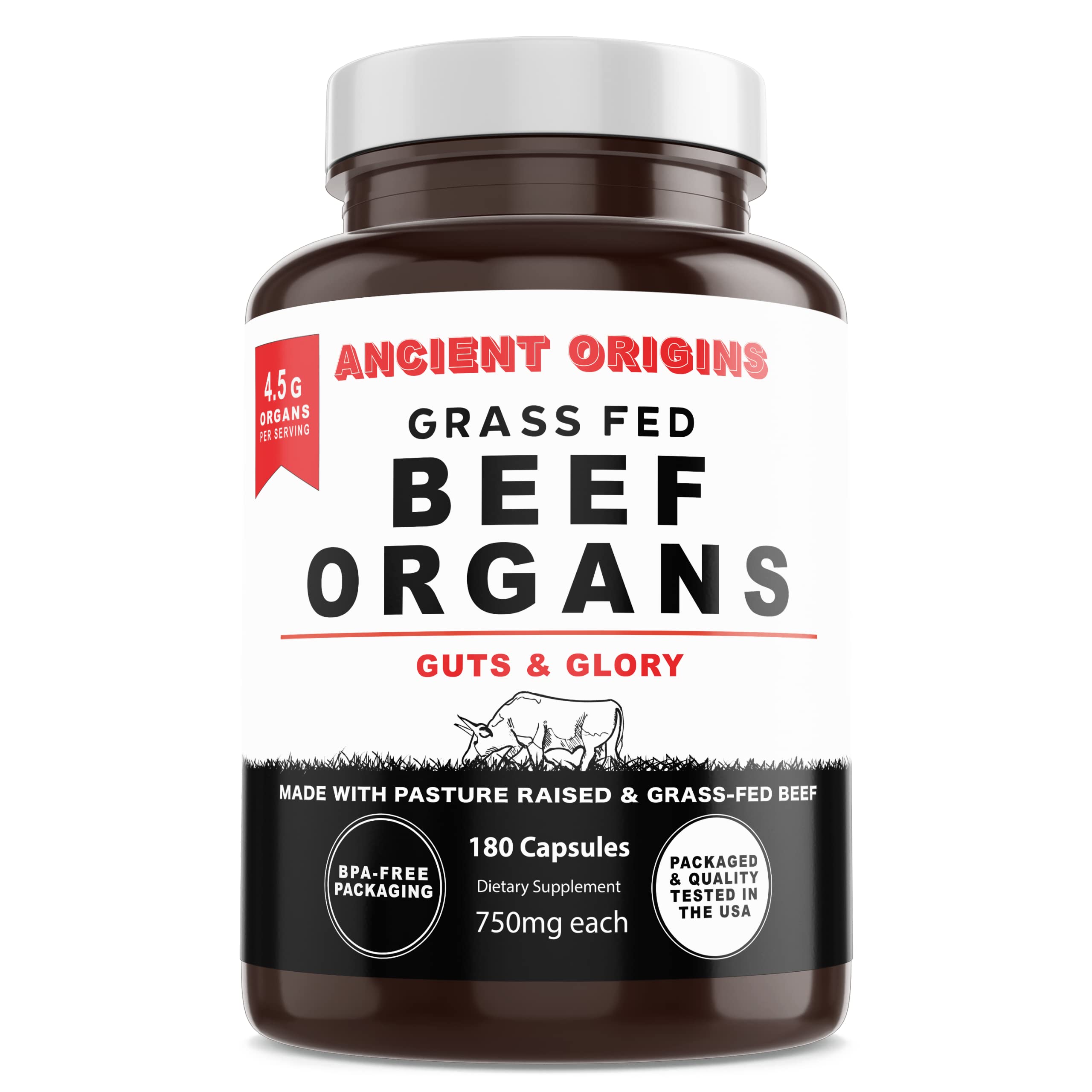 Ancient Origins grass-fed beef organs bottle for daily nutrient support