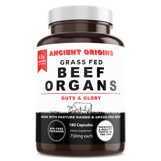 Ancient Origins grass-fed beef organs bottle for daily nutrient support