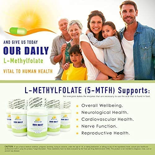 Third-party testing seal on AND GIVE US TODAY OUR DAILY L-Methylfolate label, trusted quality
